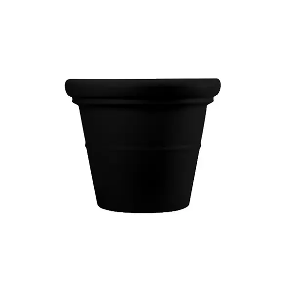 HC 36" Terrazzo Round Planter with Heavy Rim Black Onyx Akro Mils