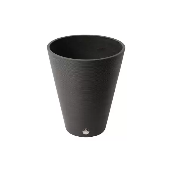 Algreen 15"x18.5" Ribbed Taper Planter Black