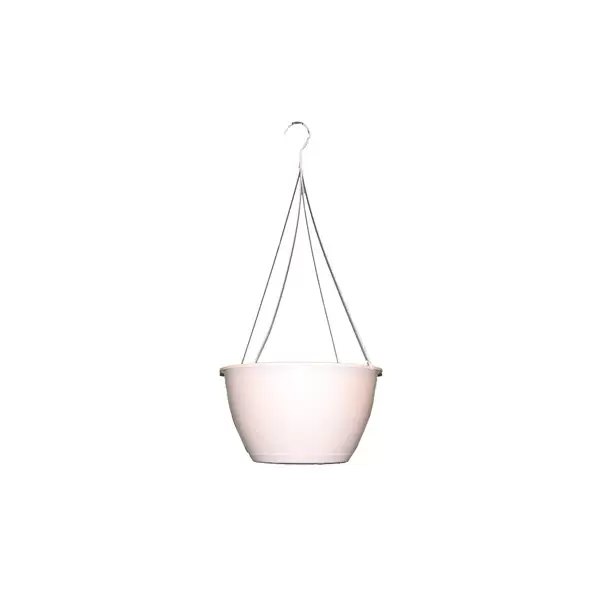 BLD 10.00 SAUCERLESS HANGING BASKET WHITE WITH 19" FLEX WIRE HANGER 50 PER CASE 36 CASES PER PALLET