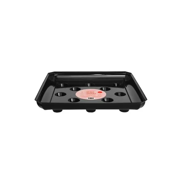 CWP 12" Square Black Carpet Saver Heavy Footed Saucer