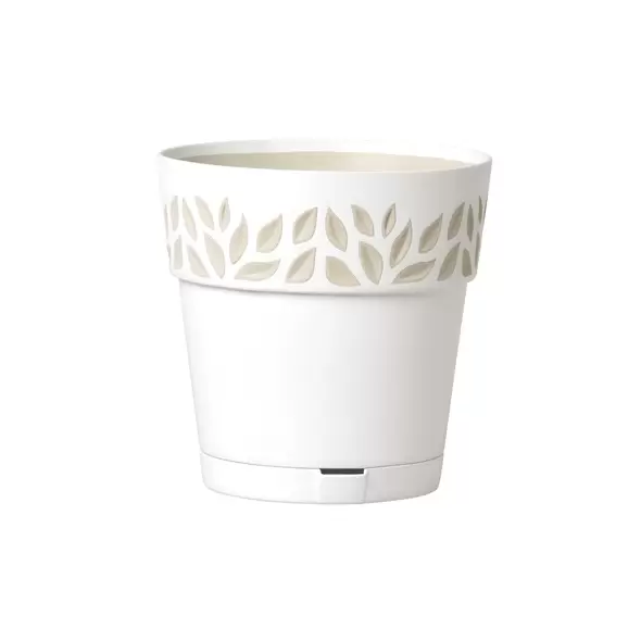 Deroma 7.9" Leaf Pot Premium Plastic White