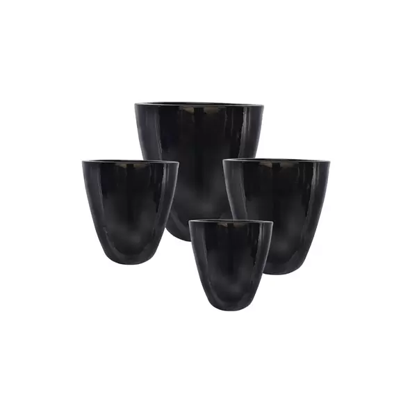 MCarr 16PC Tall Flared Planter Plt Glossy Black
