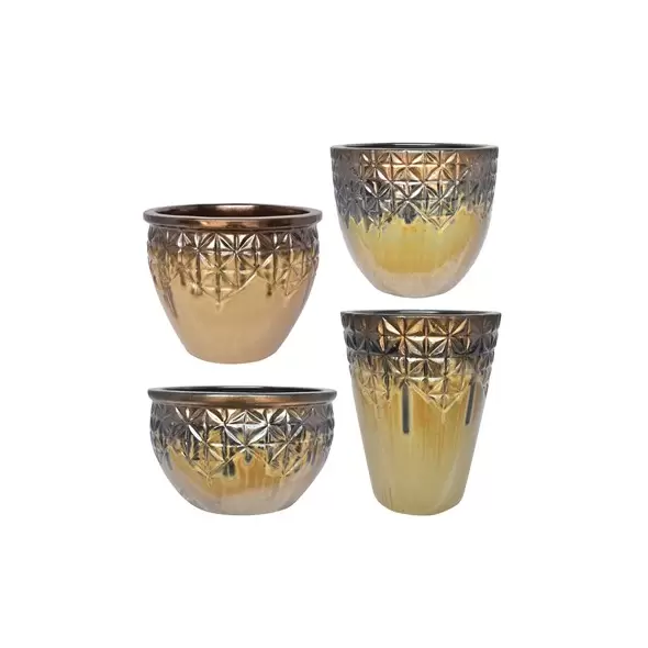 MCarr 26PC Starburst Planter Plt Gold Yellow Cream