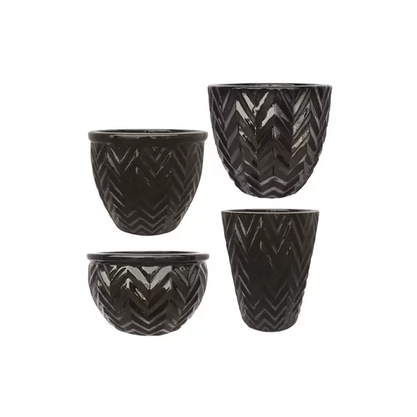 MCarr 26pc Chevron Planter Pallet Glossy Black