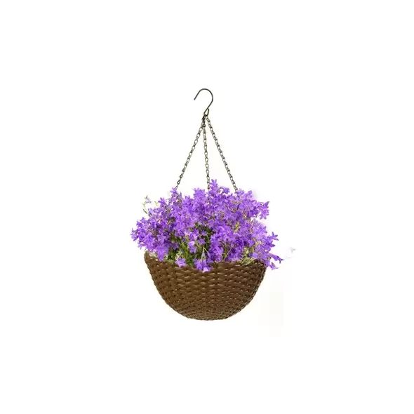 Panacea 14" Resin Woven Hanging Basket Esp Brown