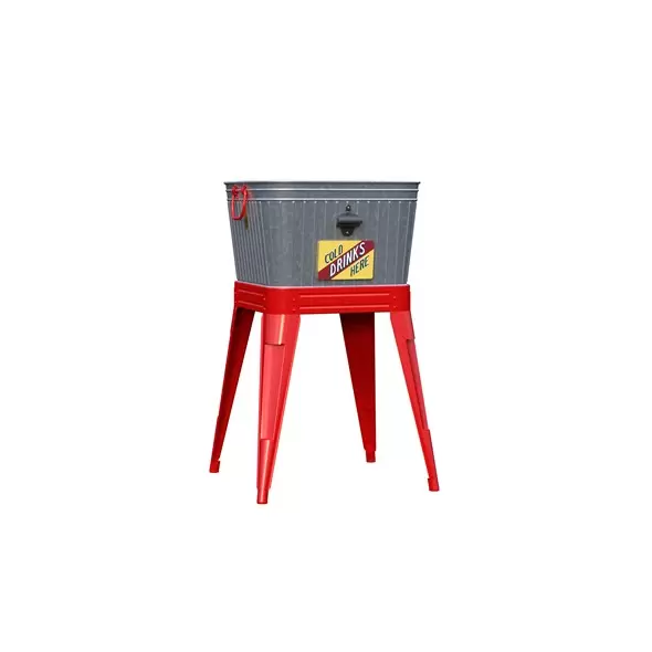 Panacea Rustic Washtub Beverage Stand w/ Bottle Opener