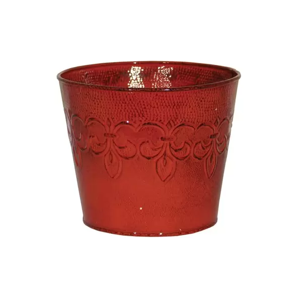 Robert Allen 8" Fleur De Lis Planter Cayenne