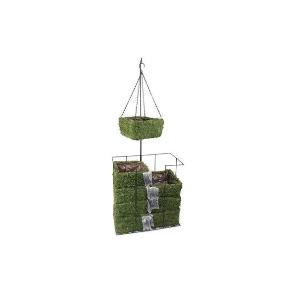 SuperMoss 12" Mossweave Square Hanging Basket Wicker Rim