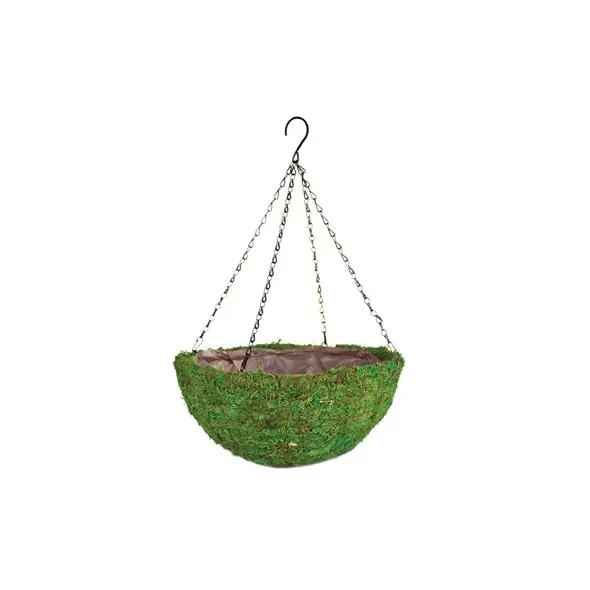 SSI 16" Moss Hanging Basket With Liner Green