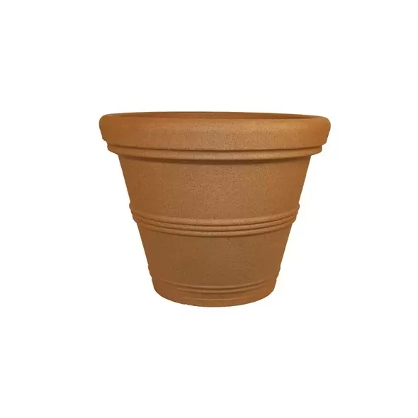 Tusco 13.5" Rolled Rim Planter Sandstone
