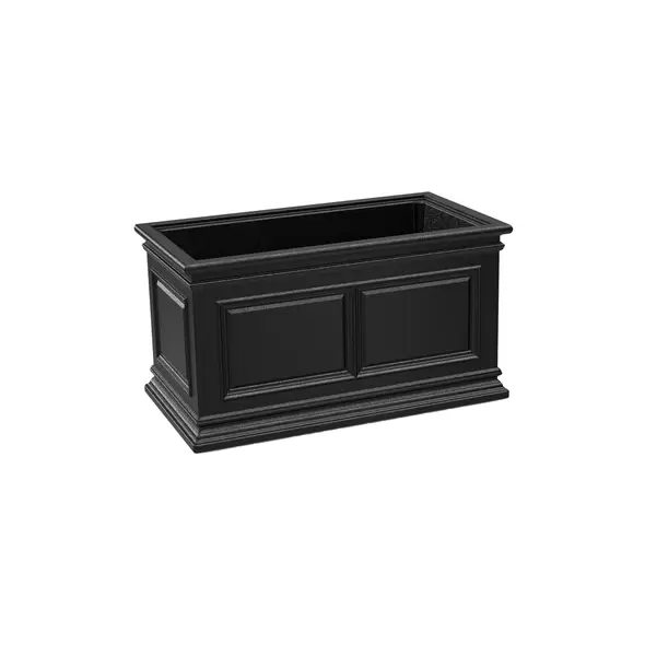Algreen 30"x16"x16" Covington Rectangle Planter Black