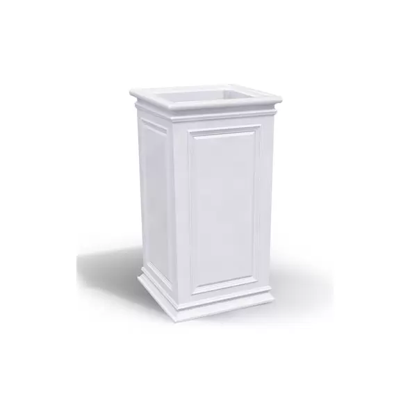 Algreen 27" Covington Pillar Self Water Planter White