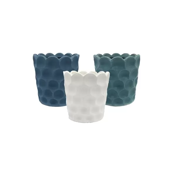 MCarr 8pc 7.1" Scallop Dimple Planter Asst Mixed Colors