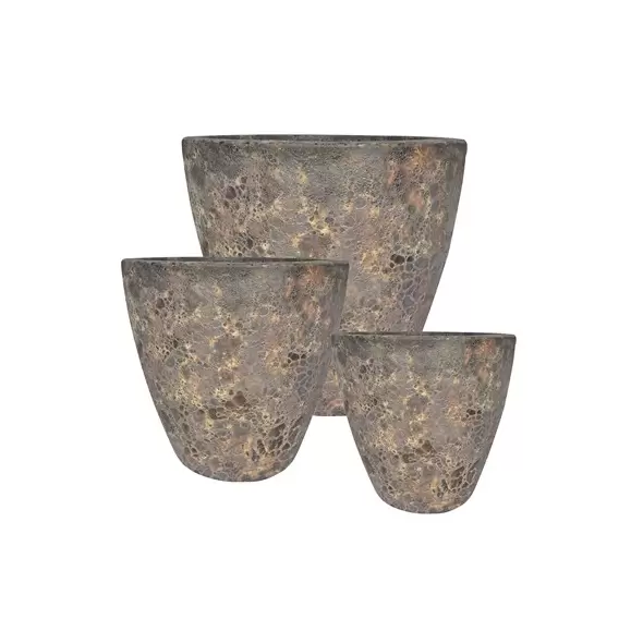 MCarr 6pc Large Round Planter Pallet Full Volcanic Brown