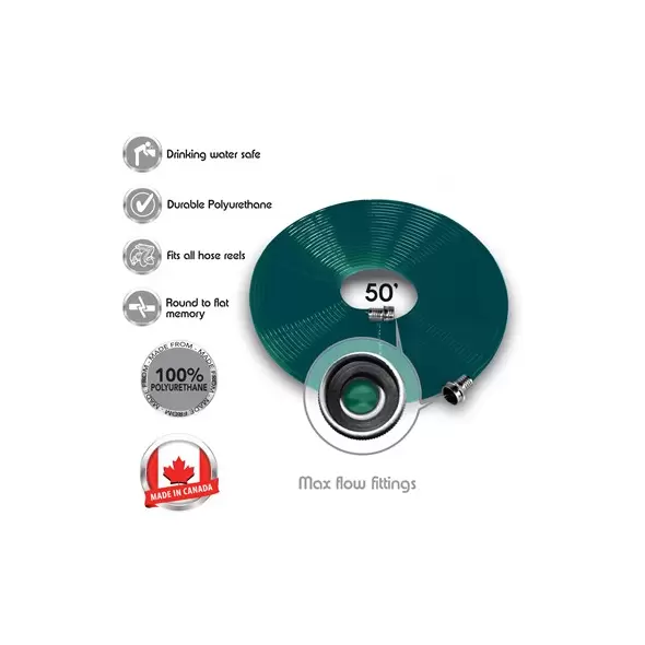 Plastair All Season Poly Flat Hose 50' Green