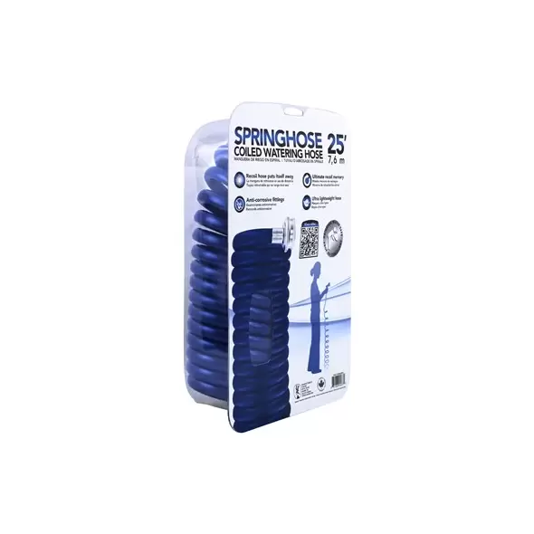Plastair Springhose W/ Nozzle 25' Blue