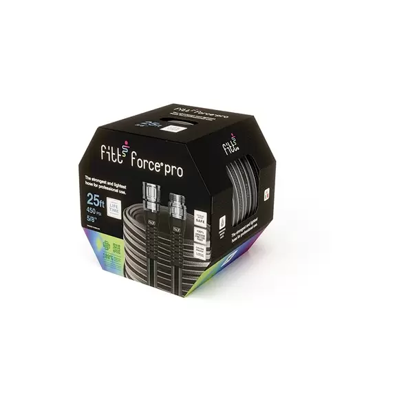 FITT 5/8"x25' Force Pro Grey w/ Blue Strip Hose