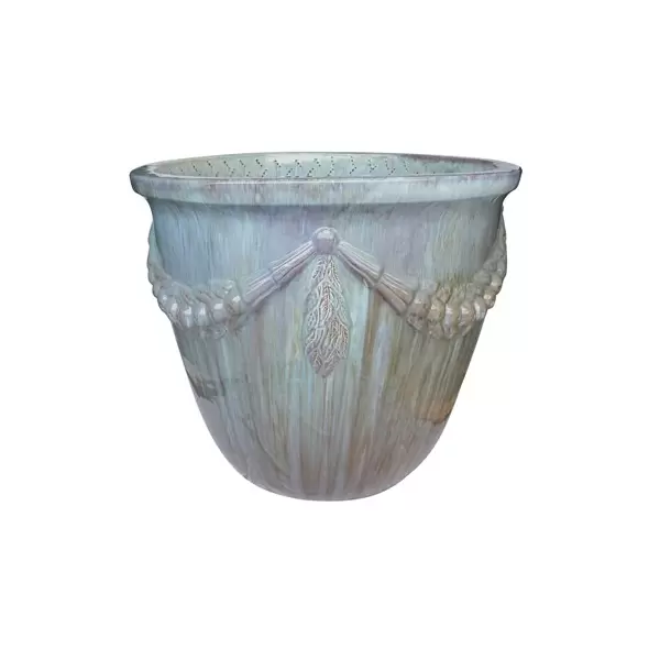 MCarr 5pc Round Roman Garland Flat Rim Planter Desert Blue