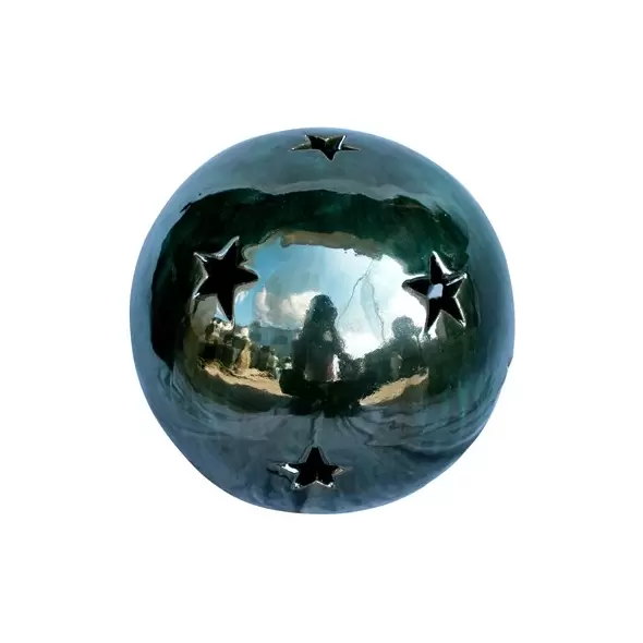 MCarr 10" Sphere W/Stars Falling Green
