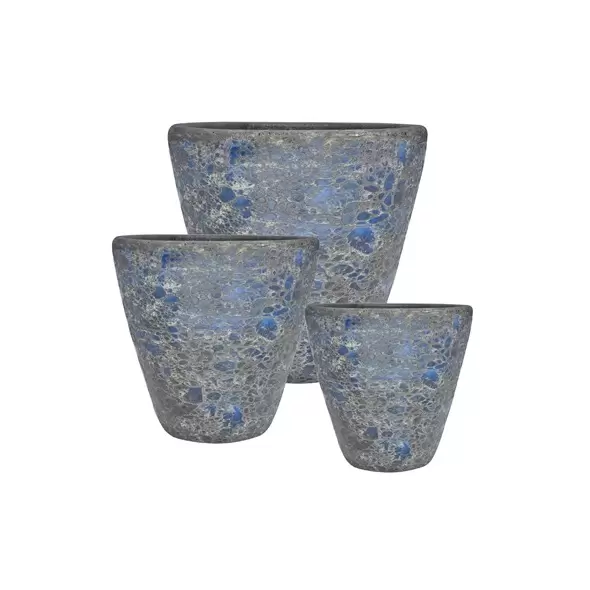 MCarr 6pc Large Round Planter Pallet Full Volcanic Blue