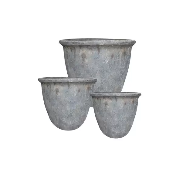 MCarr 3pc Flat Rim Planter Pallet Full Volcanic Brown