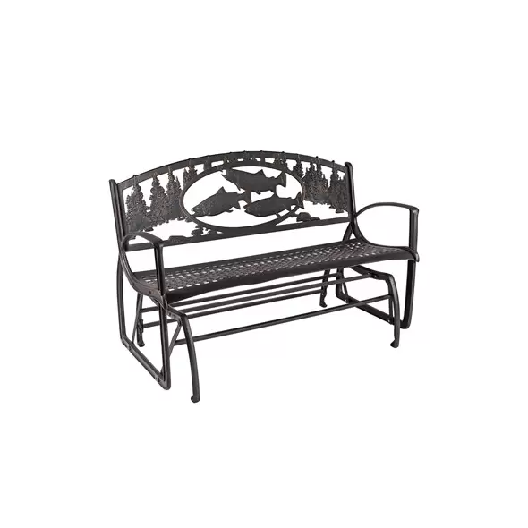 Painted Sky Glider Bench Trout Iron