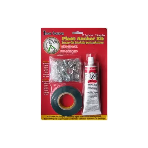 Tumax Plant Anchor Kit Grey w/ 70 Anchors, Glue & Vinyl Tape