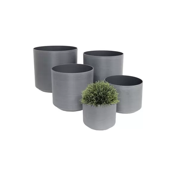 Algreen 5pc Set Cylinder Brushed Gray 5.5" 7.2" 8.3" 11" & 12.6"