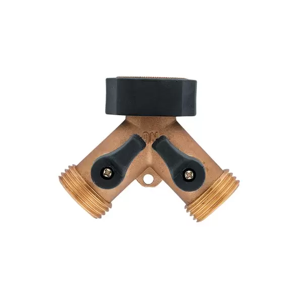 Orbit 2-Way Shut-Off Hose Y Adapter Brass