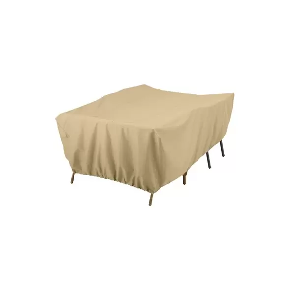 Classic Accessories 80" Terrazzo Water-Resistant Conversation Set/General Purpose Patio Furniture Cover Tan