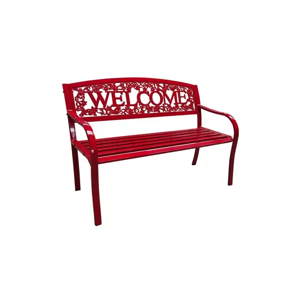 Gardener Select 4' Welcome Bench Red, Aluminum & Iron