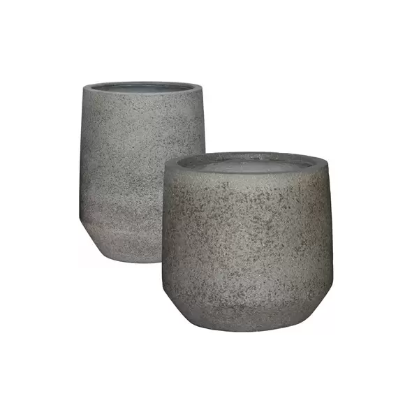 MCarr 18pc Ficonstone Round Planter Pallet Gray Stone