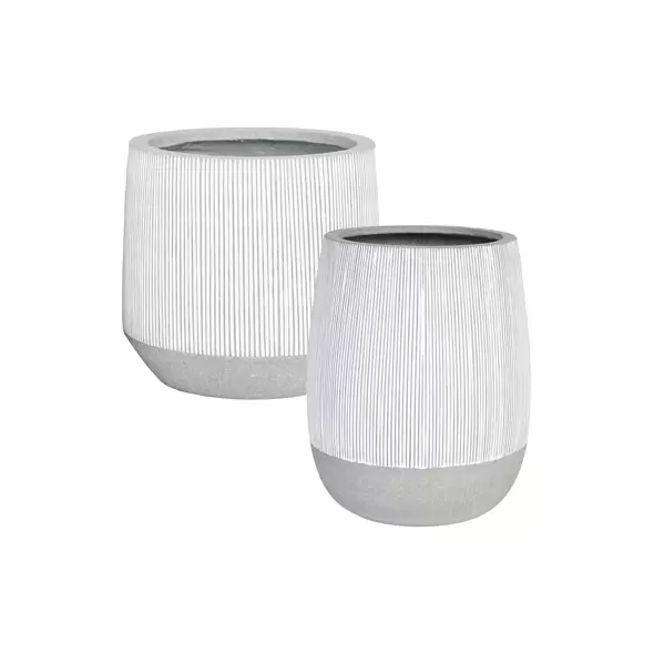 MCarr 18pc Ficonstone Stripe Planter Pallet White Glaze