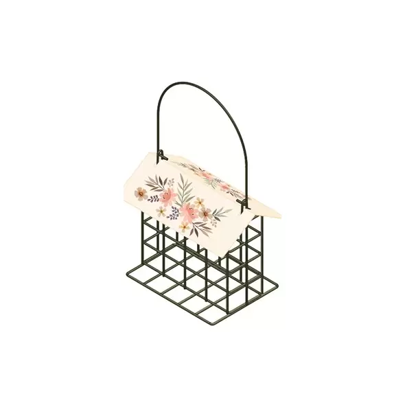 Natures Way Metal Suet Cage Bird Feeder 1 Cake Decorative