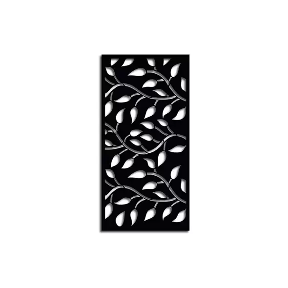 Outdeco 6'x3' Metal Panel Leaf Black