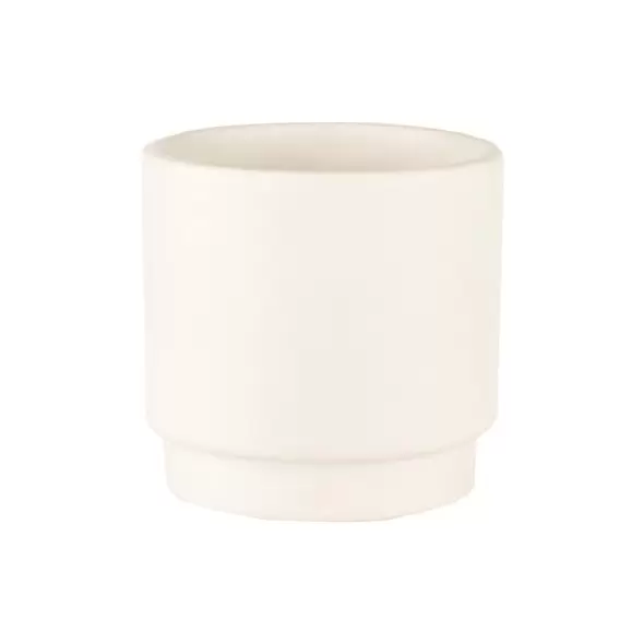 SSI 2.9"x2.8" Stepped Planter Matte White