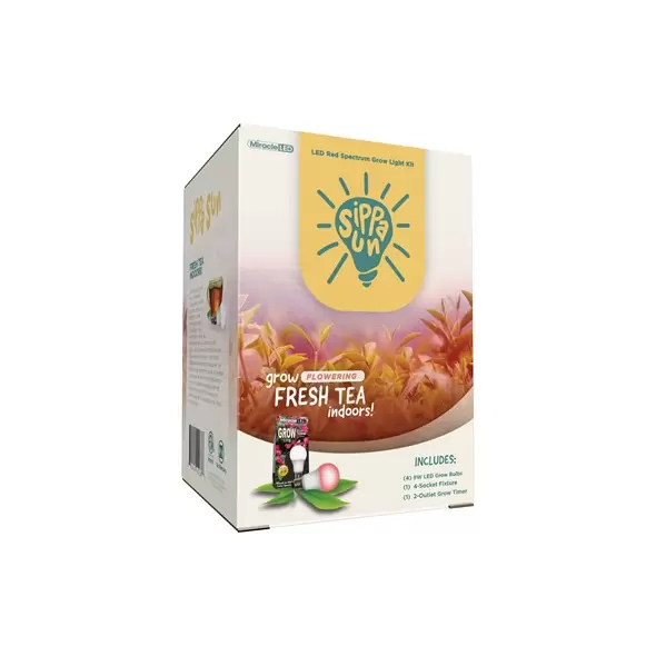 Miracle LED Sippa Sun Tea Growing Light Kit - 4-Socket - 6-Foot - Absolute Daylight - Red Spectrum Grow Bulbs