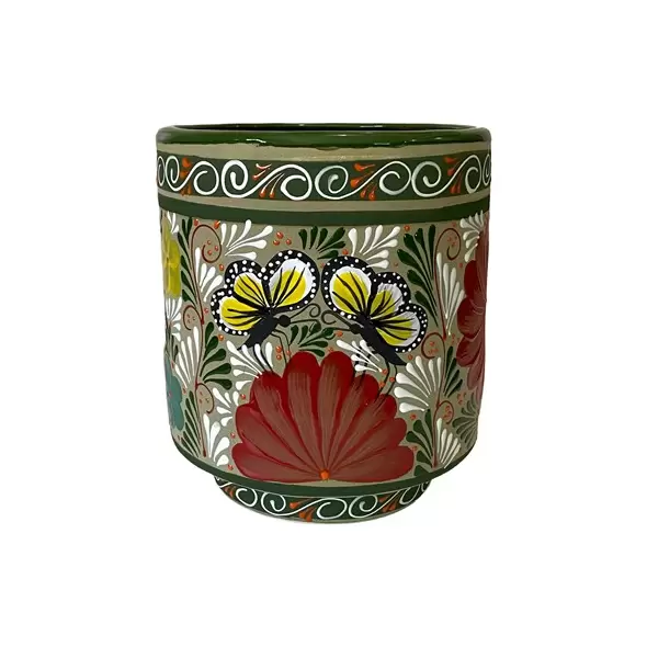 Talavera 9.5" Bella Especial Tall Cylinder Green