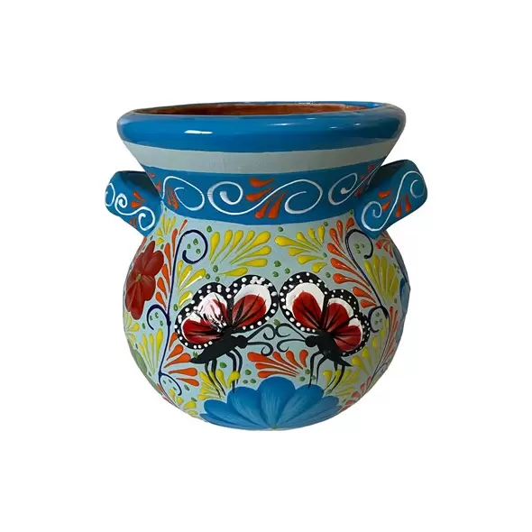 Talavera Bella Especial Moreliana Pot Lite Blue