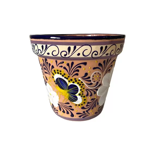 Talavera 12" Bella Especial Flower Pot Natural
