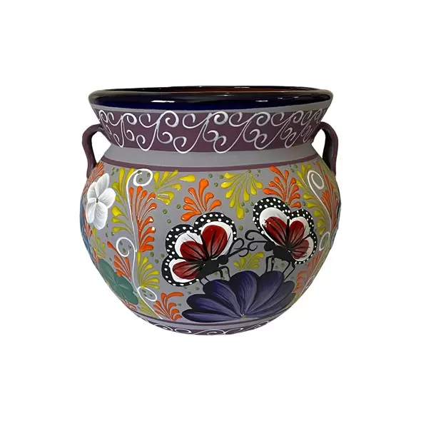 Talavera 12" Bella Especial Michoacana Pot Blue