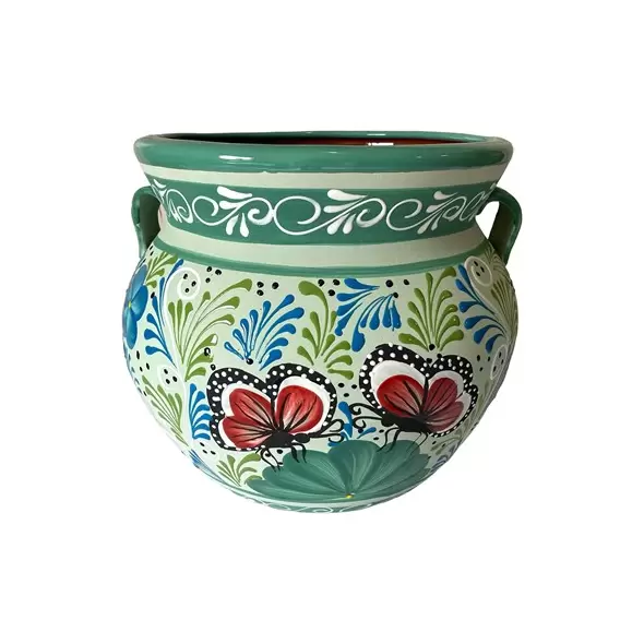 Talavera 12" Bella Especial Michoacana Pot Teal