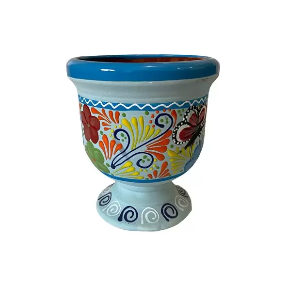 Talavera Bella Especial Urn Planter Lite Blue