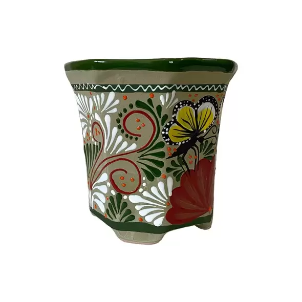Talavera 12" Bella Especial Octagonal Pot Green
