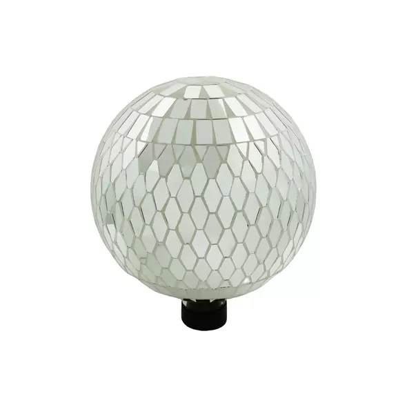 VCS 10" Silver Mirror Tile Glass Globe w/ Hanging Chain