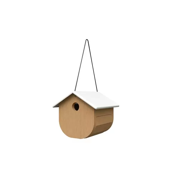Woodlink Nordic Wren/Chickadee House with Teak Finish White Metal Roof