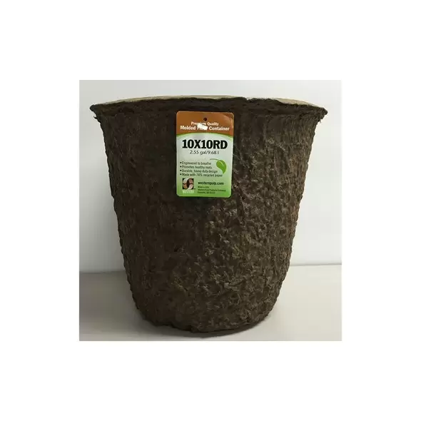 Western Pulp 10x10 Round Retail Container w/UPC, 2.55gal, 24/CS
