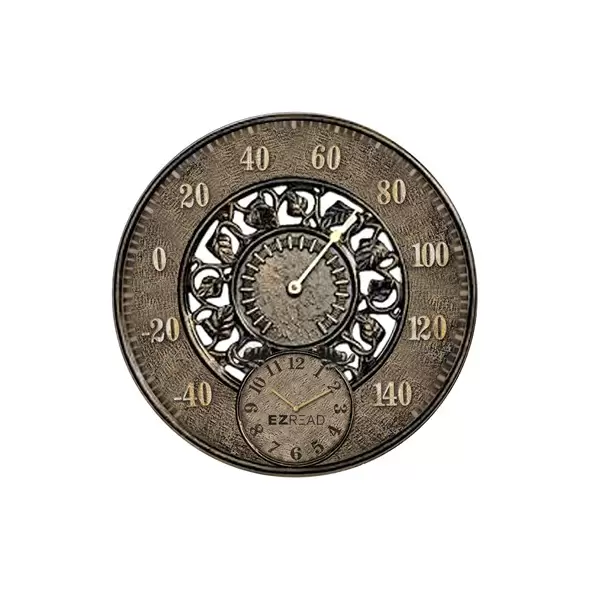 Headwinds 12" Clock Thermometer Vines