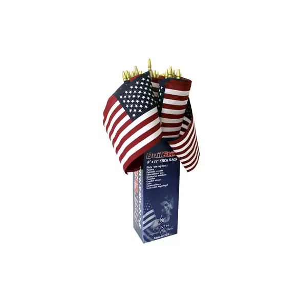Heath 48ct 8"x12" Stick Flag with Finial Tip Display Pack