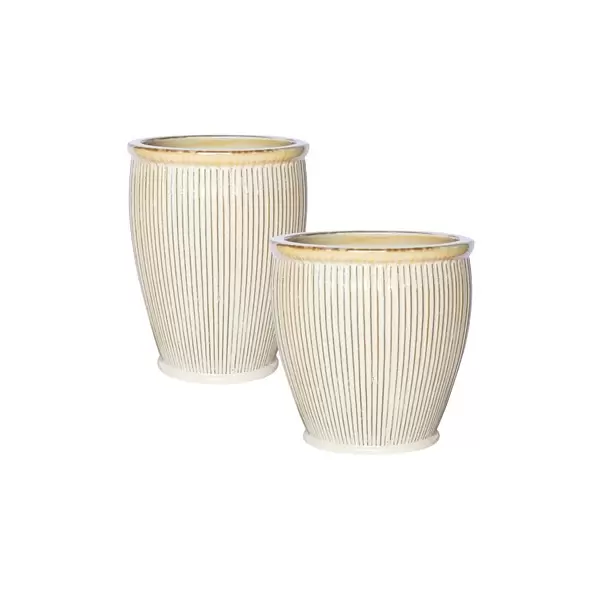 MCarr 30pc Ribbed Round Planter Pallet Light Cream